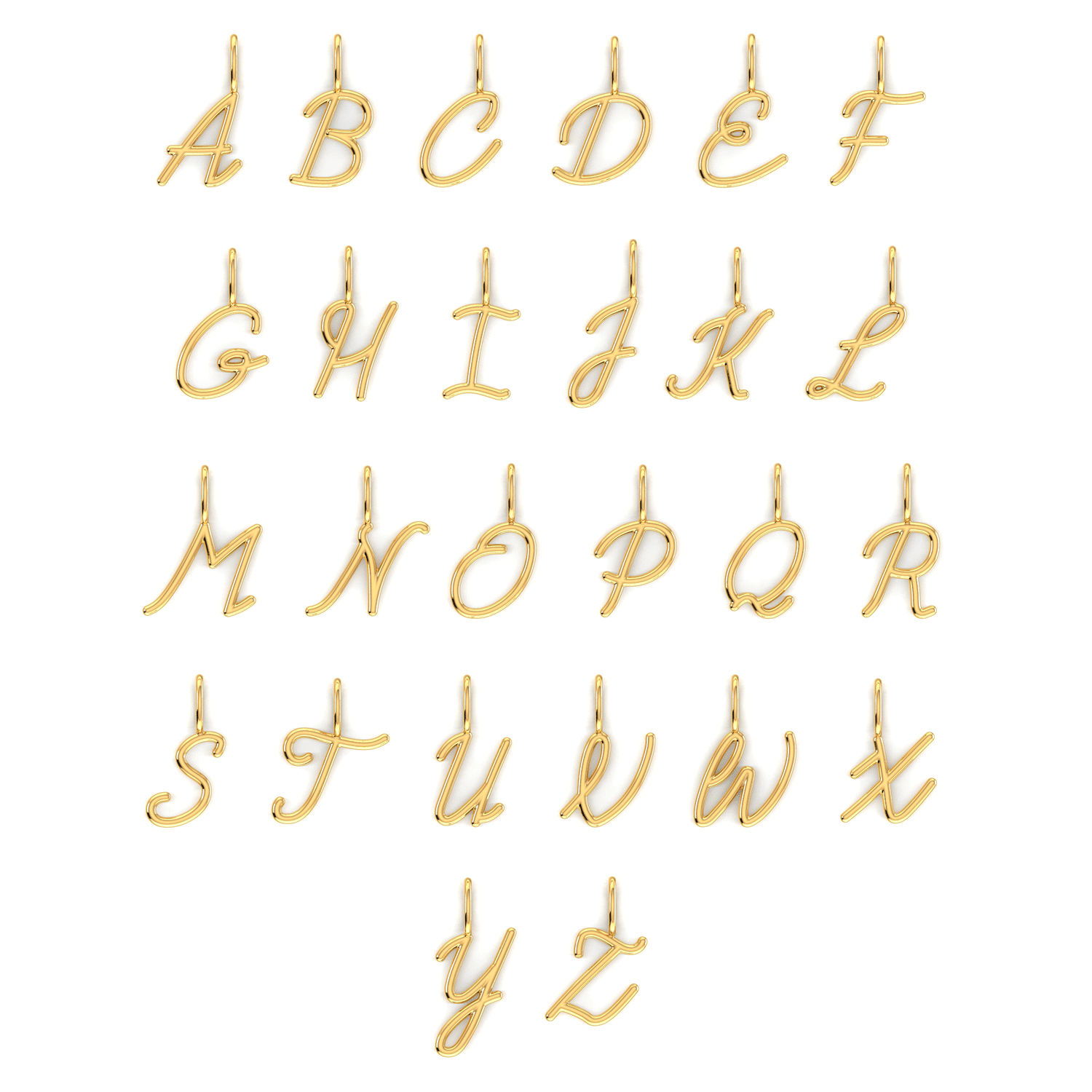 Gold 2025 alphabet charm