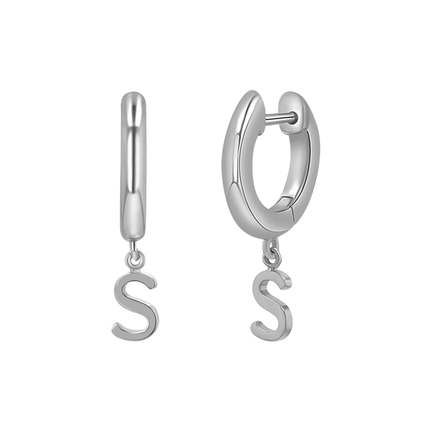 Initial Charm Drop Huggies - Image 3