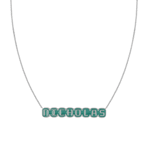 Retro Enamel Name Necklace