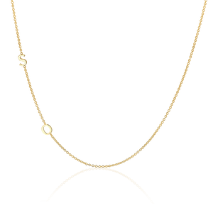 14k gold best sale asymmetrical initial necklace
