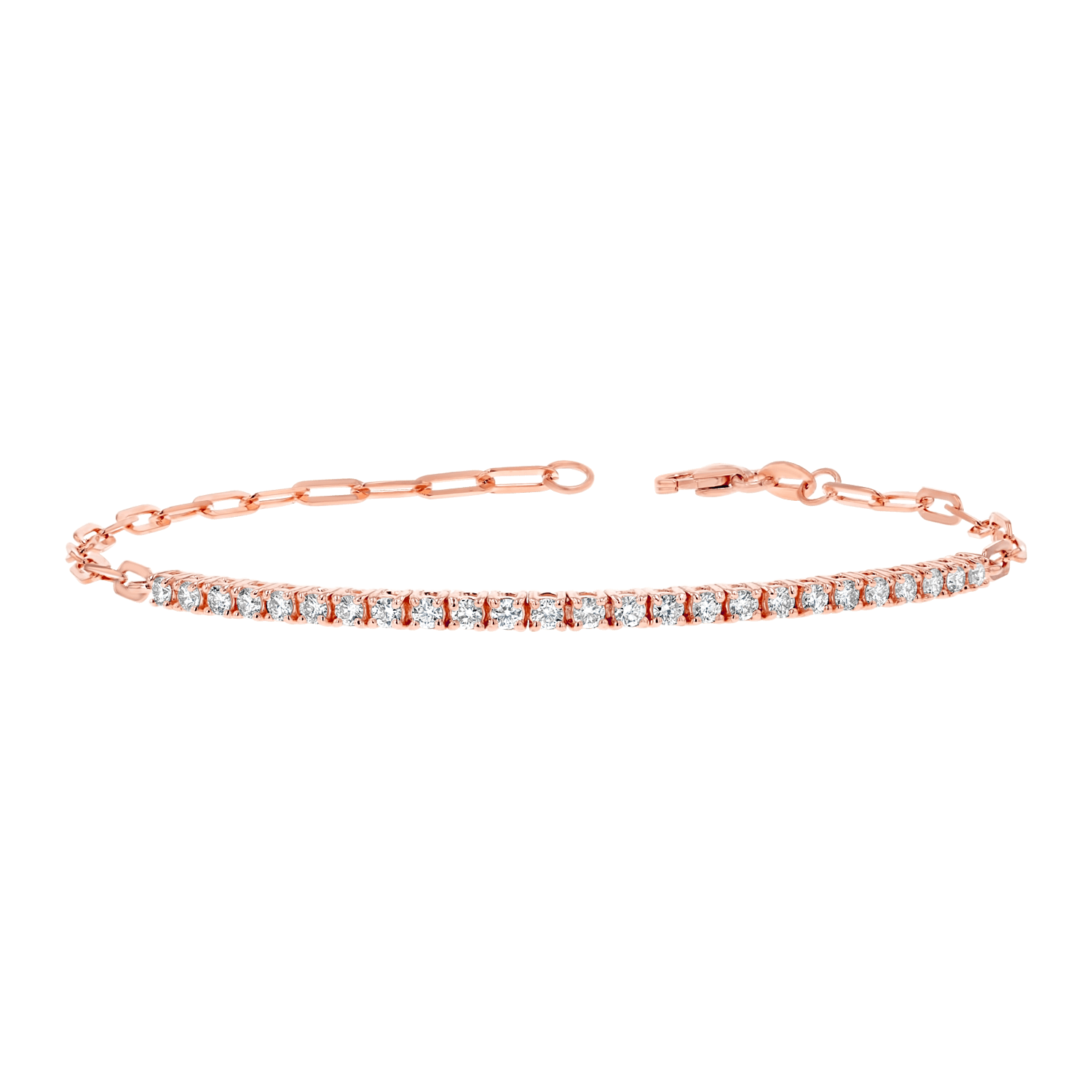 Diamond Tennis Bracelet Paper Clip Link - Image 4