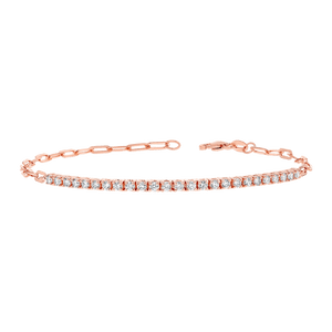 Diamond Tennis Bracelet Paper Clip Link