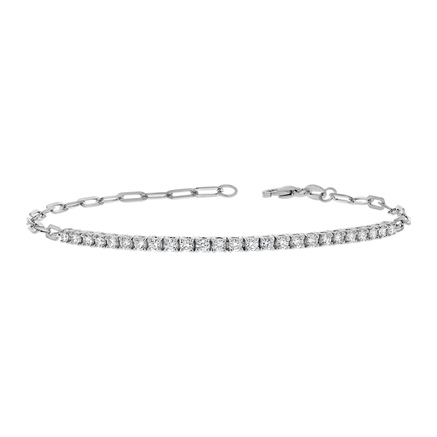 Diamond Tennis Bracelet Paper Clip Link - Image 3