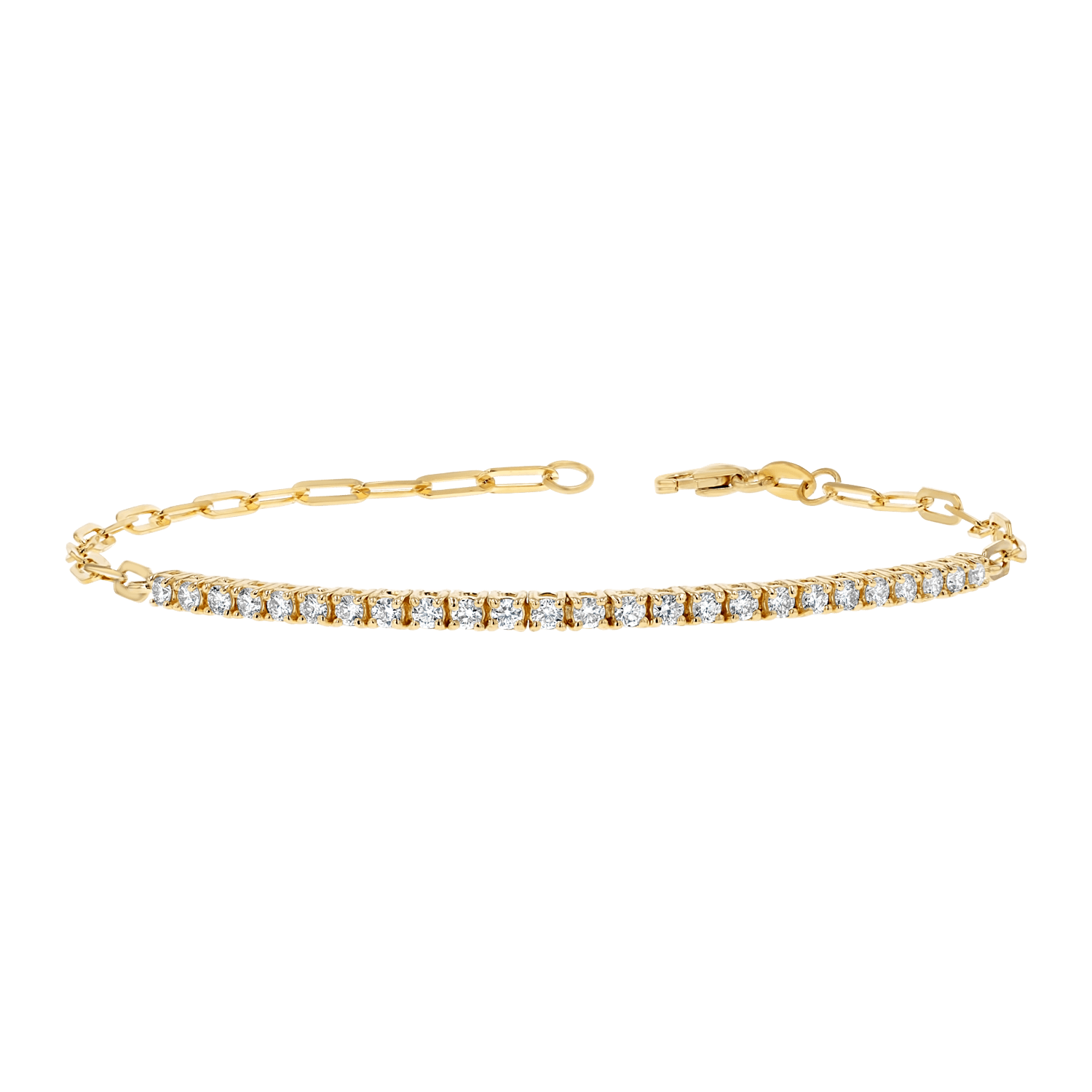 Diamond Tennis Bracelet Paper Clip Link - Image 2