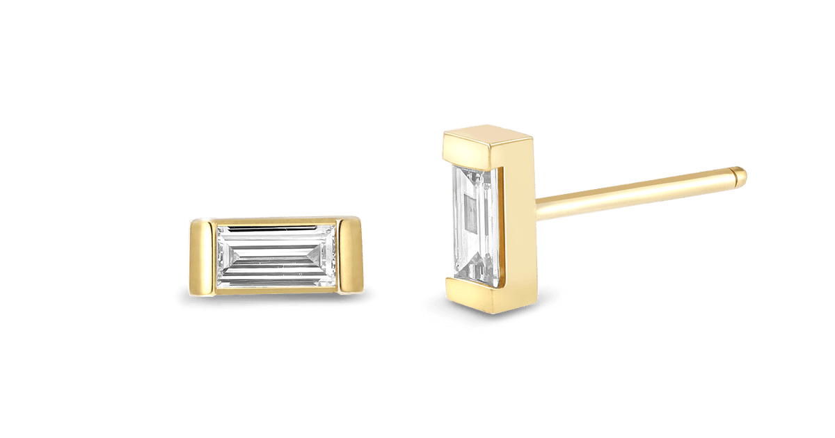 Baby Gold Baguette Diamond Stud Earrings TruScore & Quality Report