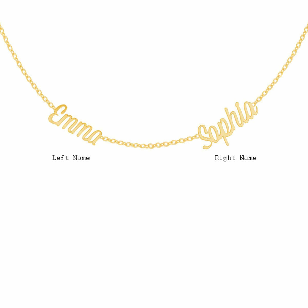 Deux Name Necklace – Baby Gold